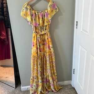 Floral Off-Shoulder Maxi Dress